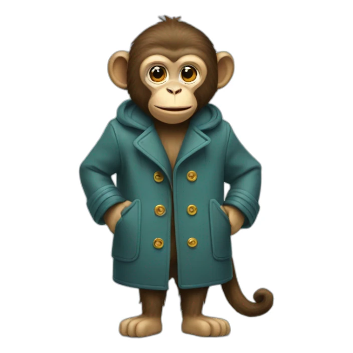 monkey wearing a coat sticker