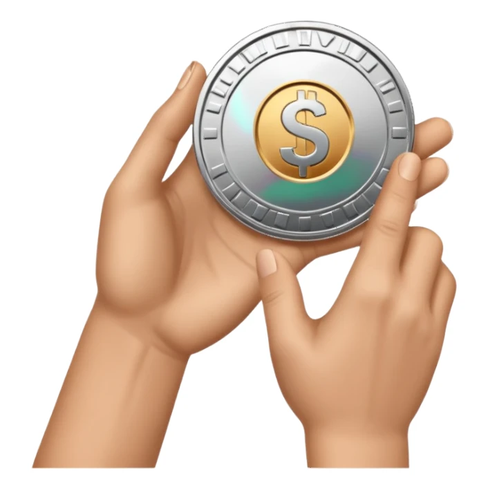 the hand passes coin sticker