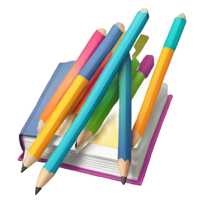 colorful book and pencils sticker