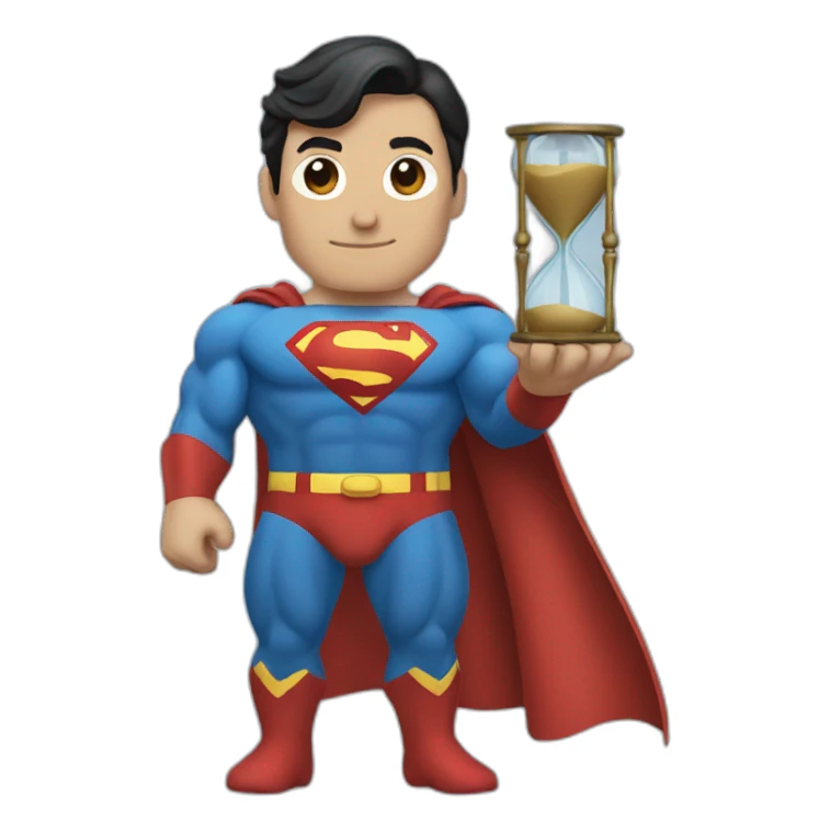 superman holding an hourglass sticker