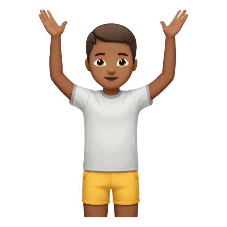 Boy doing 67 with hands in the air sticker