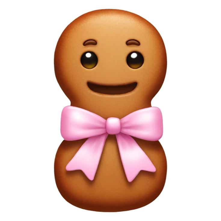 Gingerbread man with light pink bow sticker