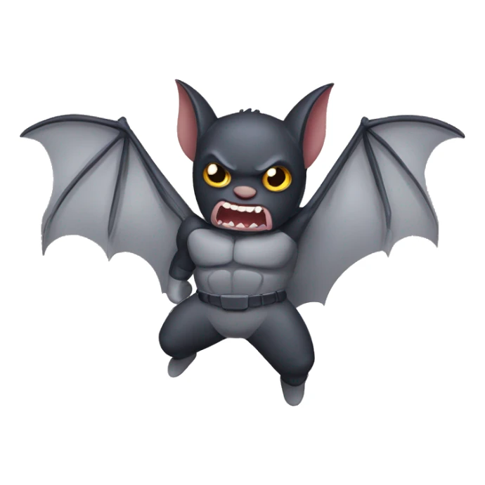 fighting andgry bat with wings sticker