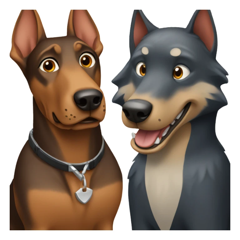 one doberman AND one wolf  sticker