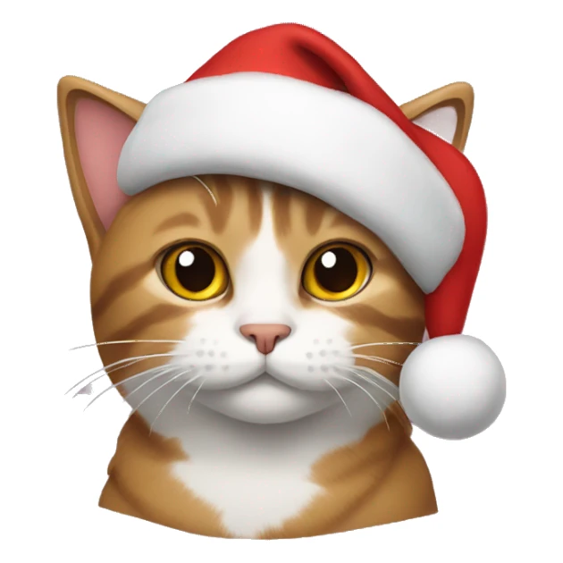 Cat with Christmas hat on sticker