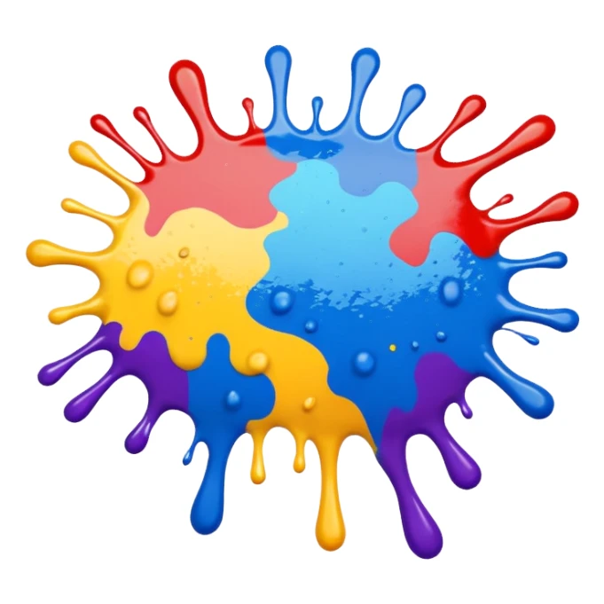 Make a painting which is splattered paint sticker