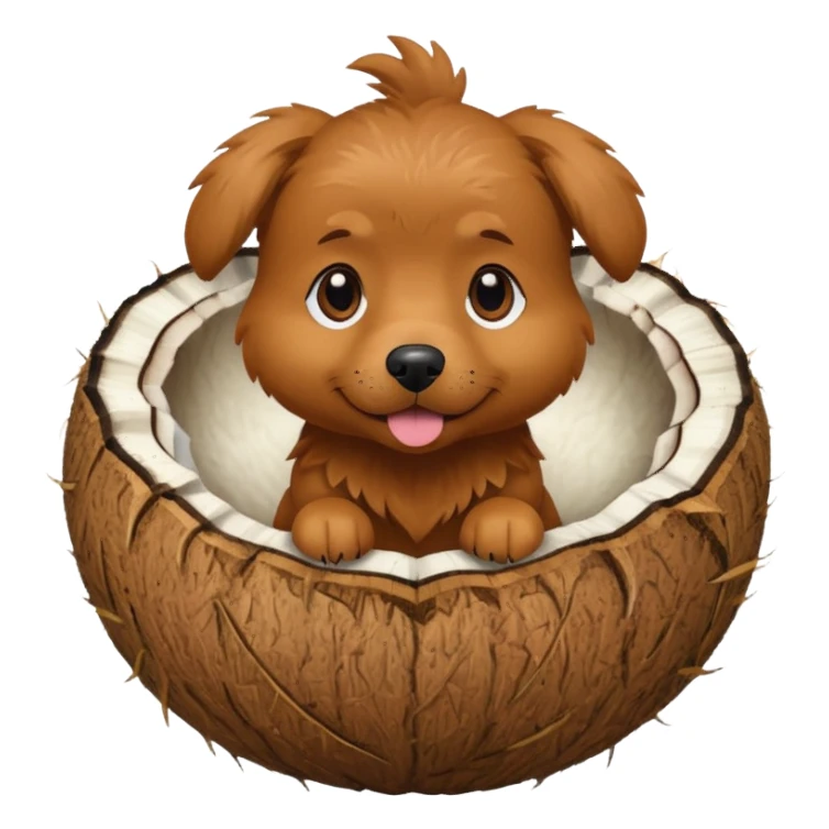 dog in a coconut sticker