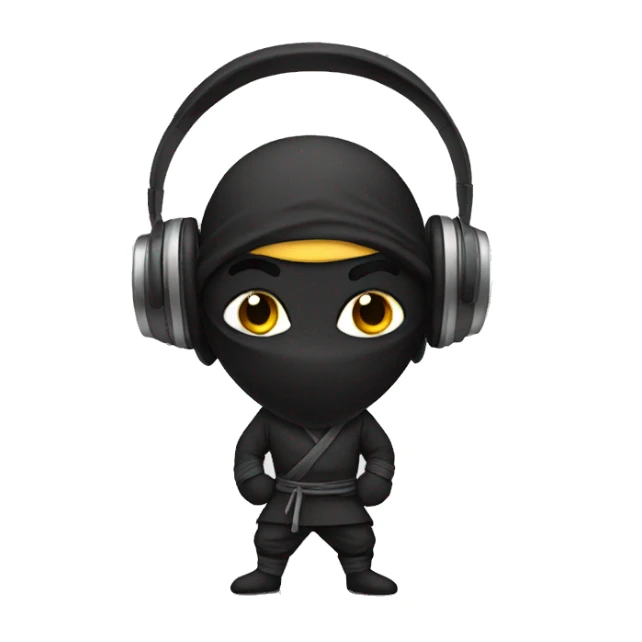 ninja with headphones sticker