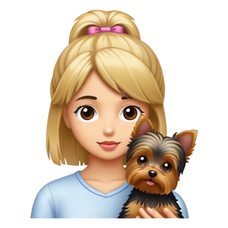 Girl and yorkie sticker