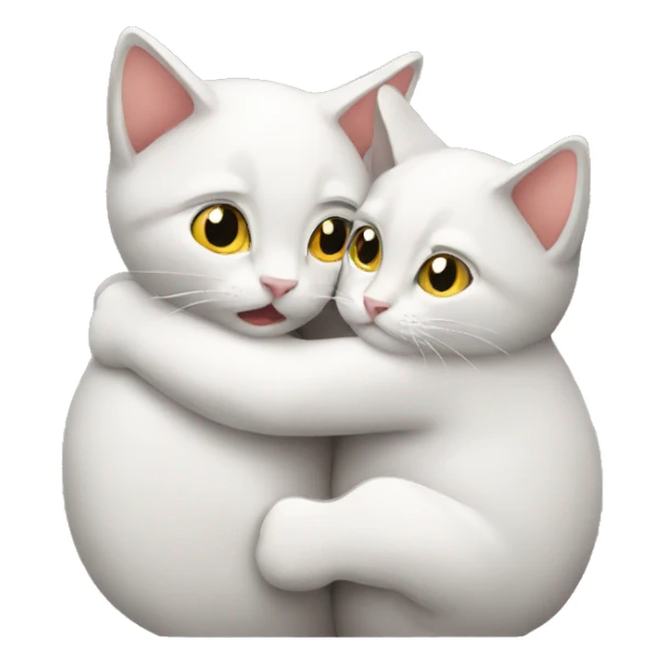 two cats hug sticker
