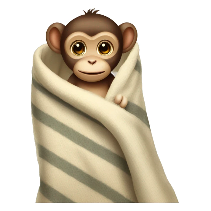 Baby monkey in a blanket sticker