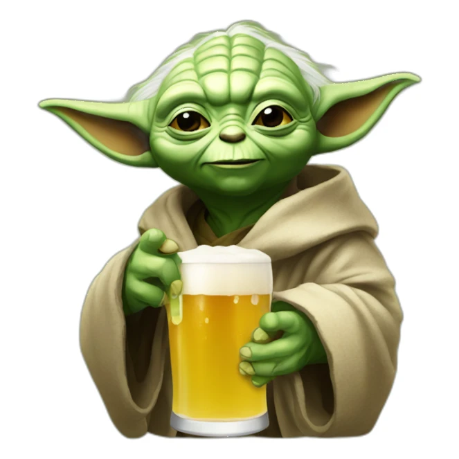Yoda drink beer happy sticker
