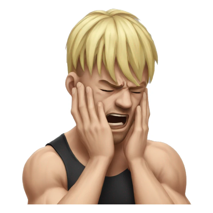 mma fighter facepalm scream sticker
