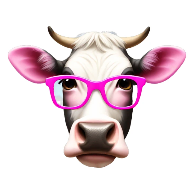 Cow wearing pink glasses sticker