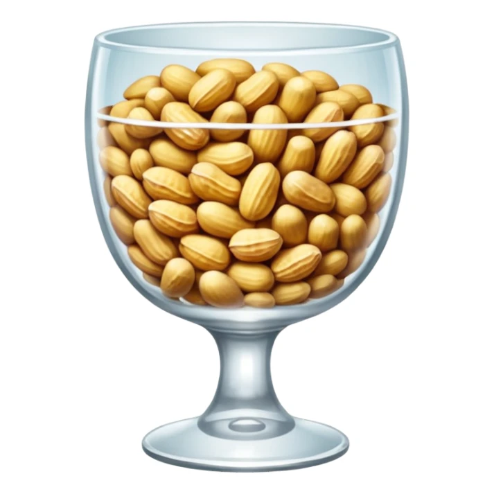 a crystal goblet filled with shelled peanuts sticker