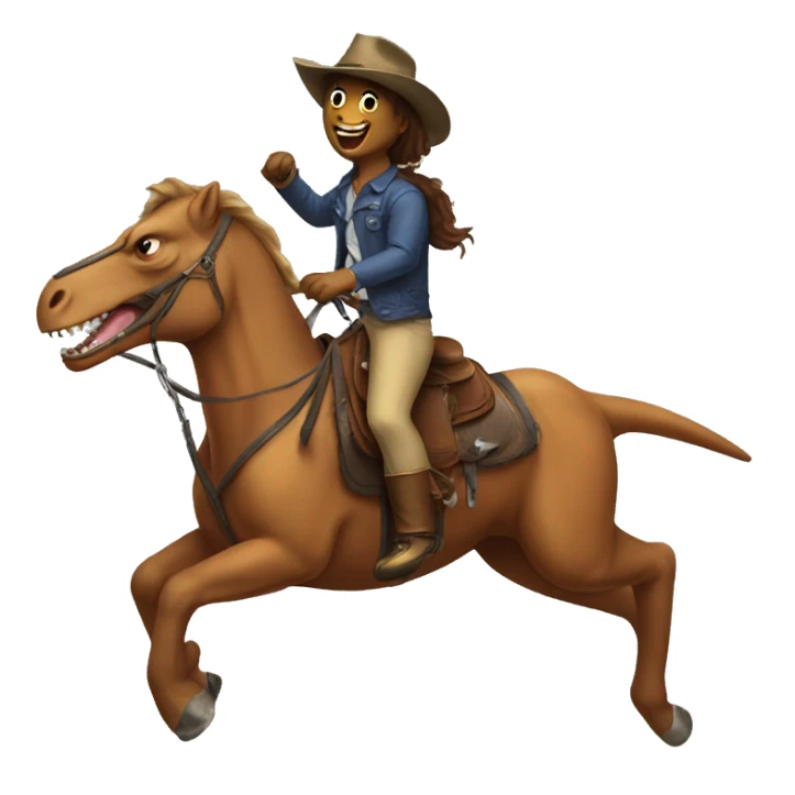 Trex riding a horse  sticker