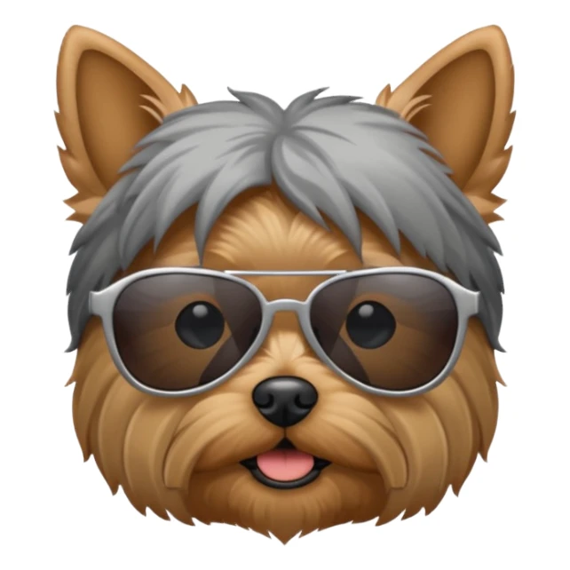 Yorkshire terrier with sunglasses sticker