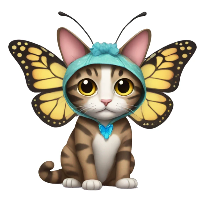cat in a butterfly costume sticker