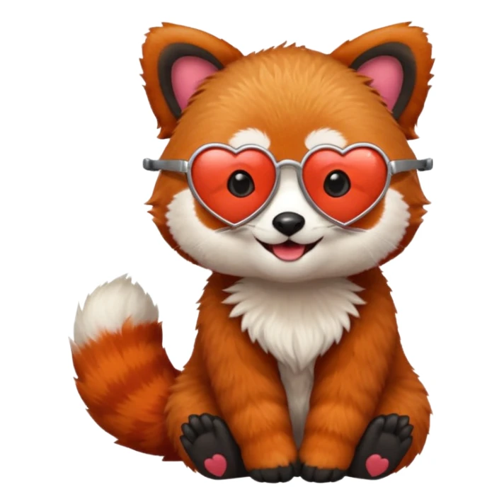 red Panda with heart glasses sticker