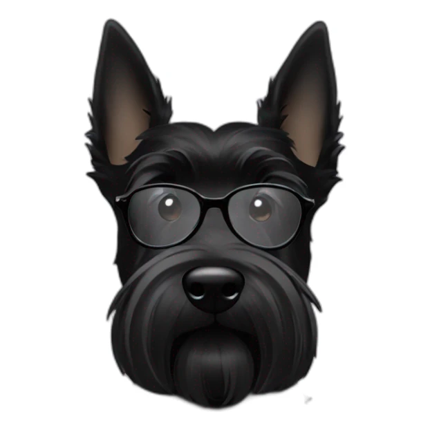 black Scottish terrier glasses black sticker