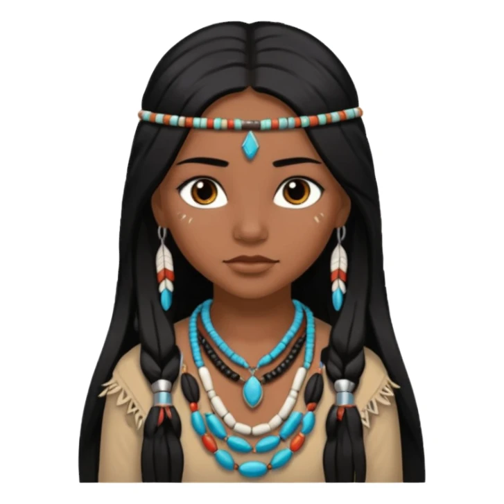 native american girl sticker