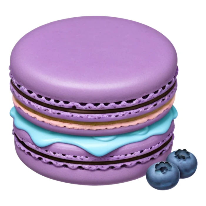 A macaron with purple cream and blueberries sticker