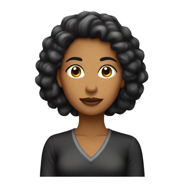 mujer pelo negro largo lacio sticker