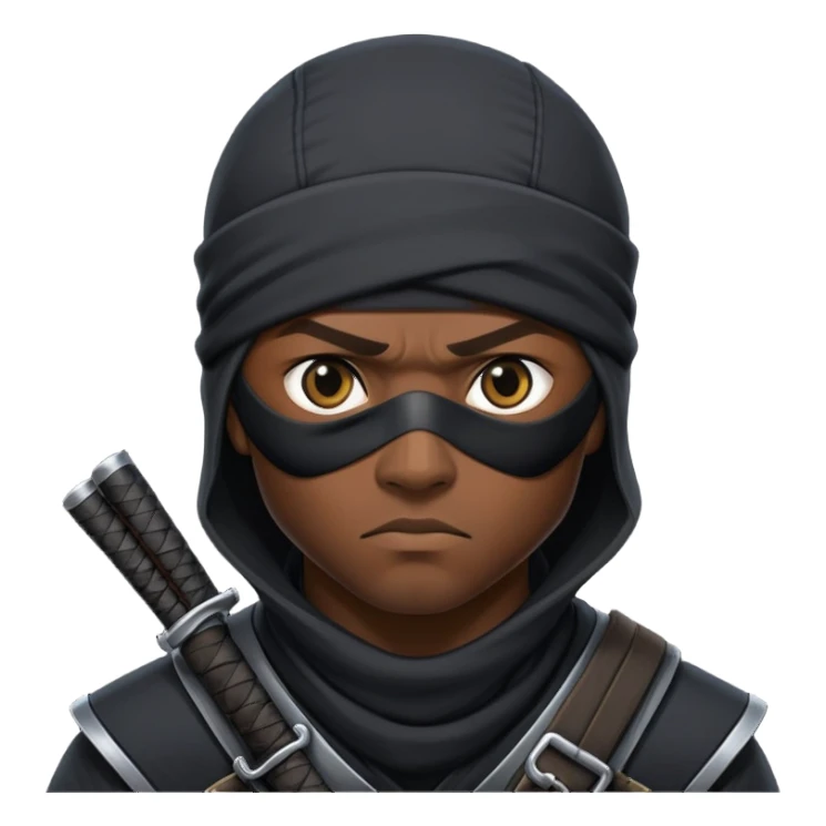 african-american ninja mercenary with eye-patch sticker