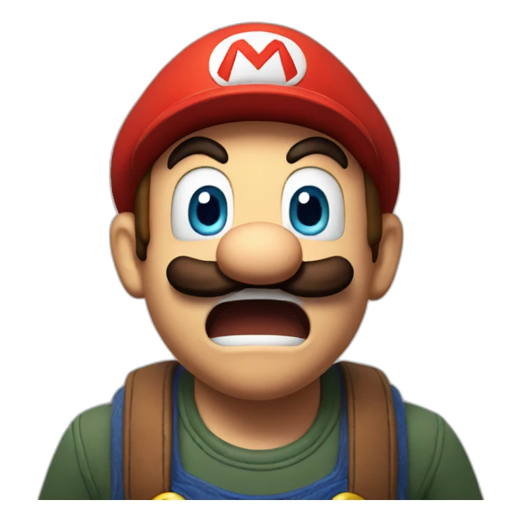 Scared mario sticker