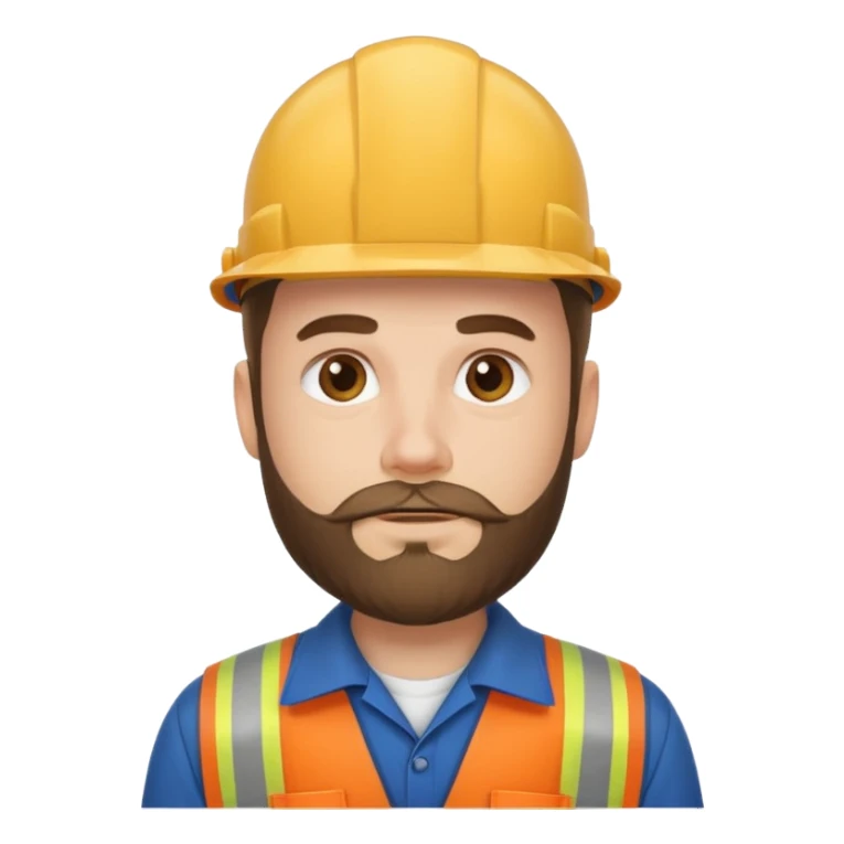 white men with beard wear worker's uniform sticker