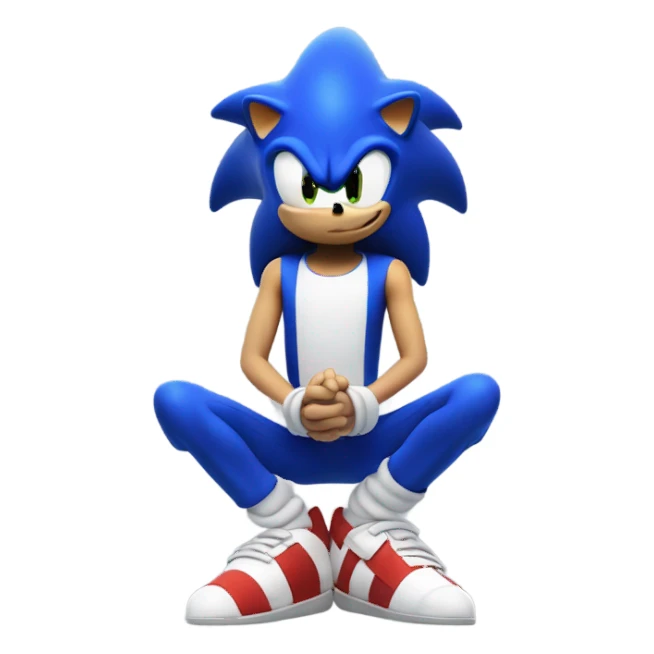 Sonic the hedgehog praying on his knees  sticker