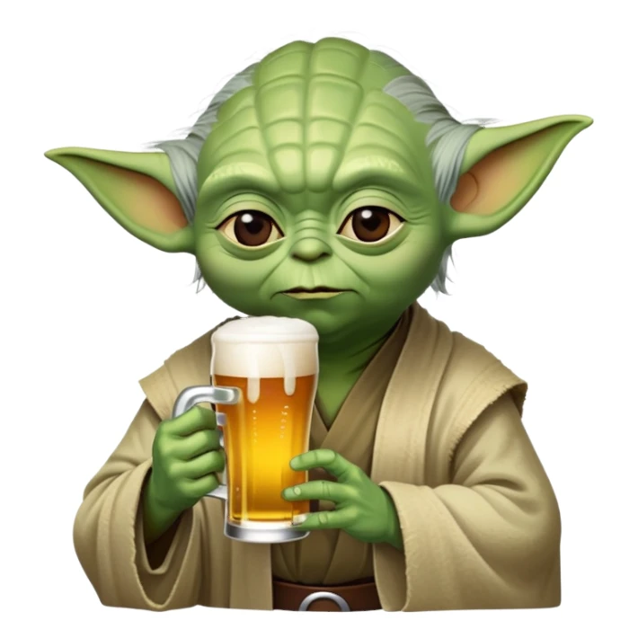 Yoda buvant une bière sticker