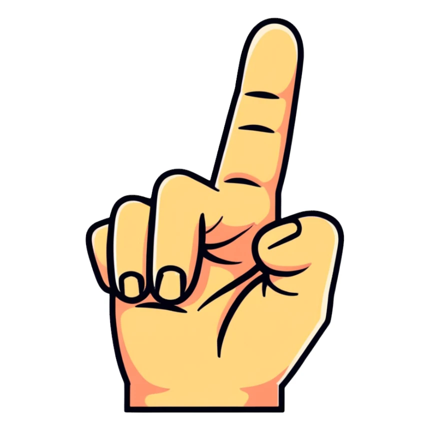 hand showing middle finger gesture sticker