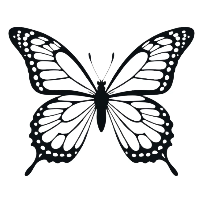 simple black butterfly silhouette sticker