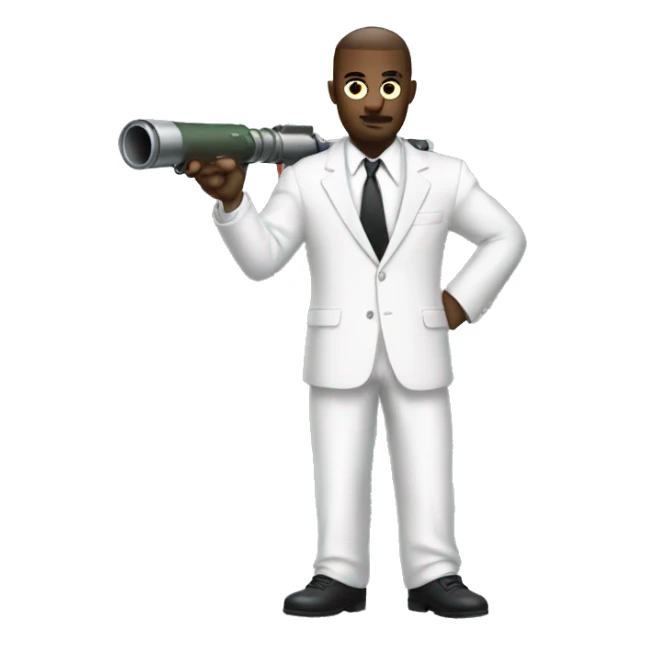 white suit mafia with bazooka sticker