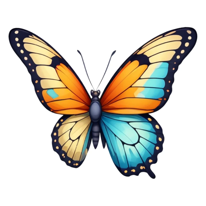 butterfly with a broken and cracked wing sticker