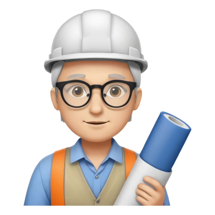 an architect with a rolled-up plan sticker