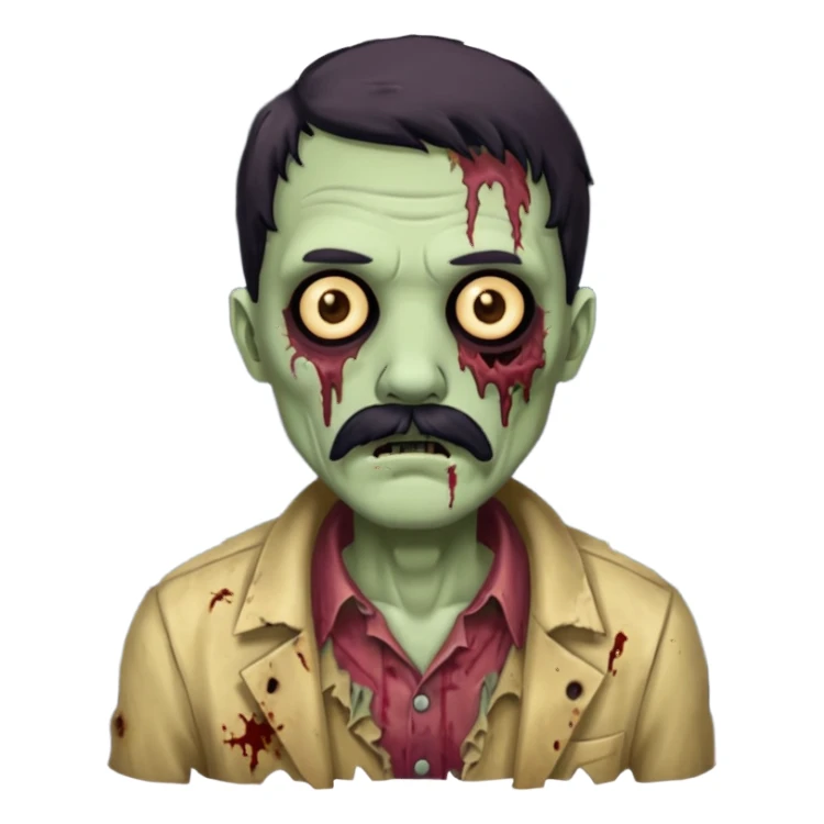 zombie with black mustache sticker