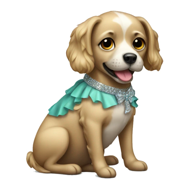 Dog with a party dress sticker