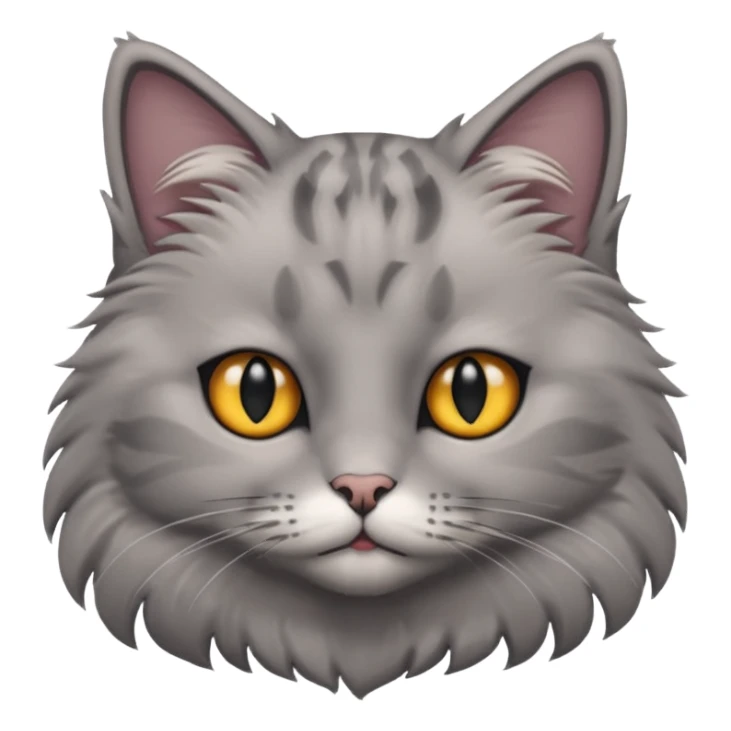 Grey cat with black eyes  sticker