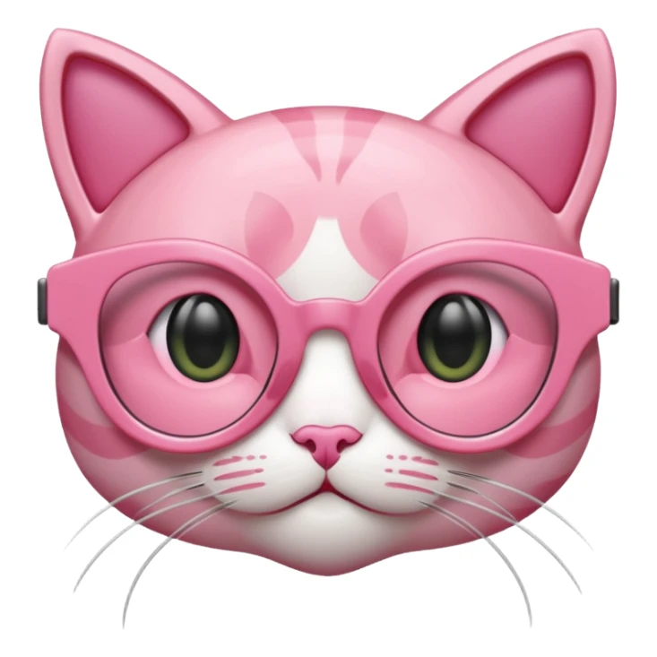 Rose pink glasses, cat type shaped. sticker