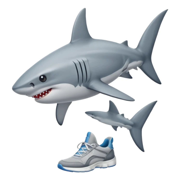 Shark on two legs wearing 👟 sticker