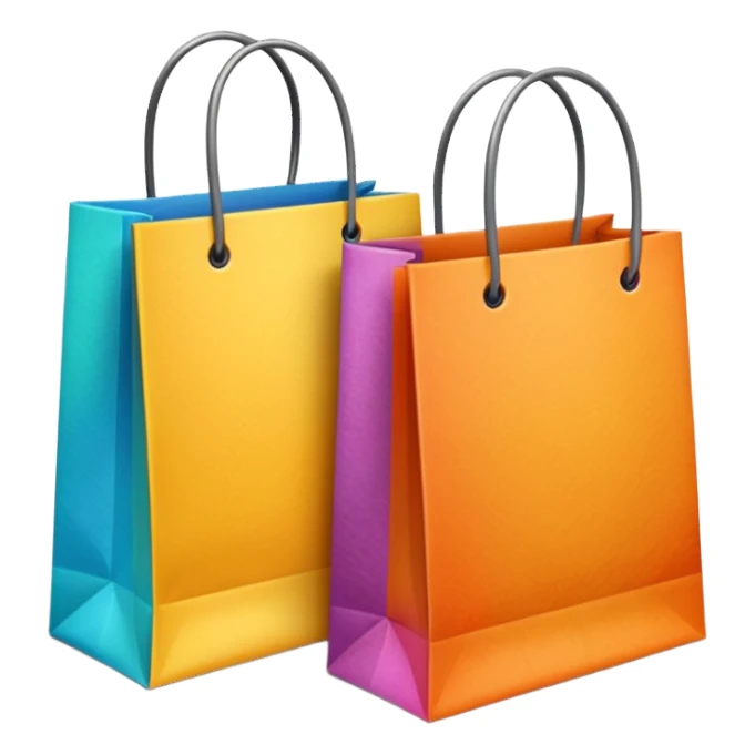 2 beautiful shopping bag with details sticker