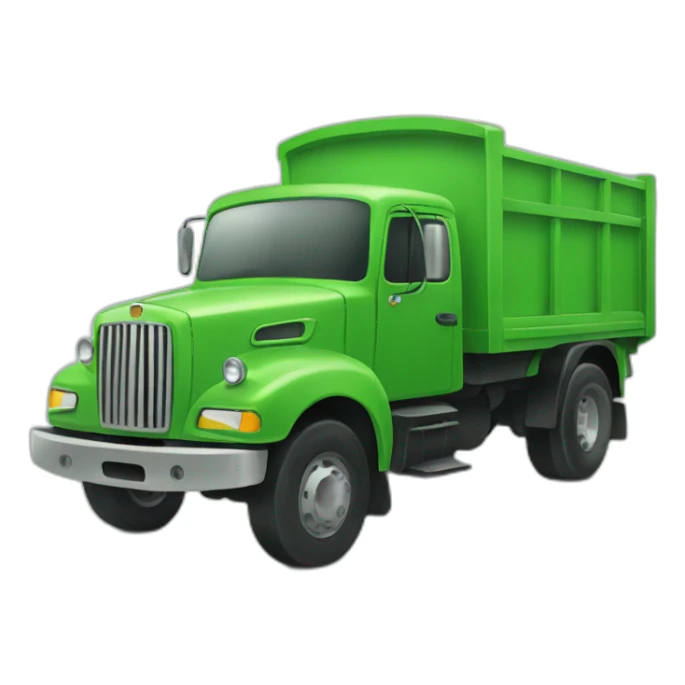Create a green truck in 2D style sticker