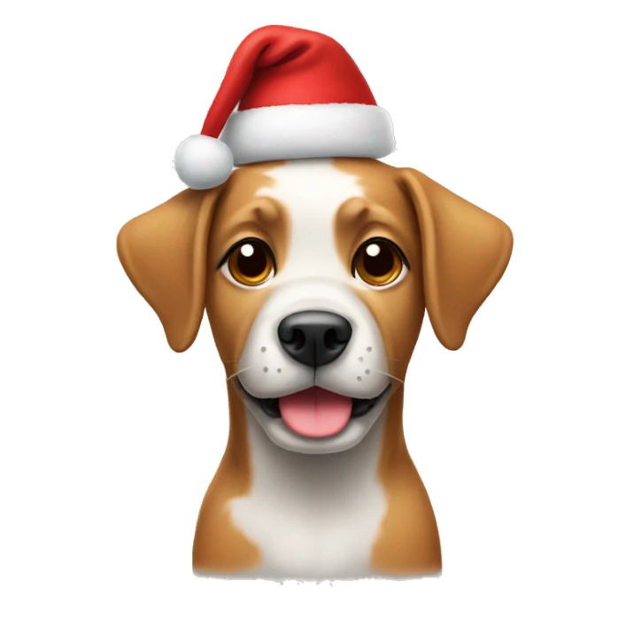 dog with a christmas hat sticker