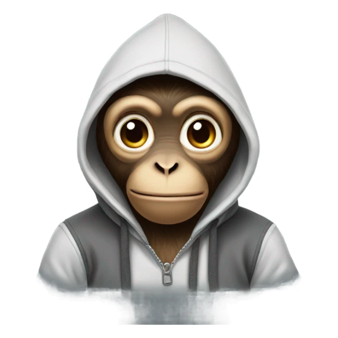 monkey wearing hoodie sticker