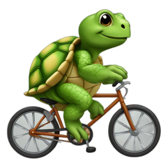 Tortue sur un velo sticker