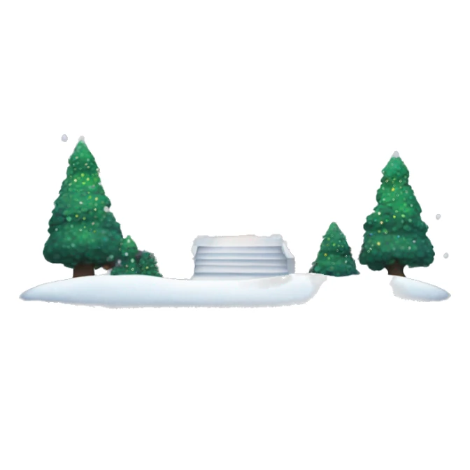 White House with snow falling down and pretty lights sticker