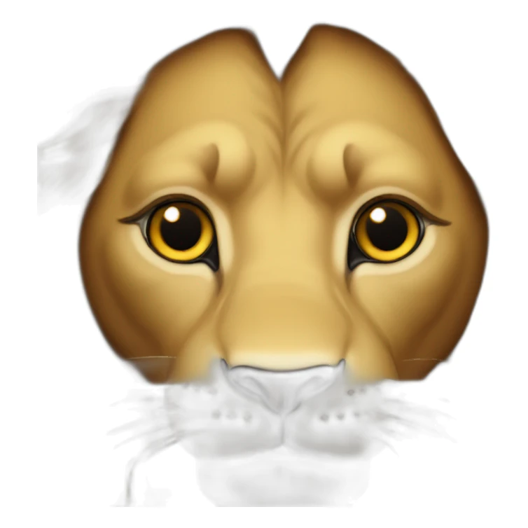 Lion with heart eyes sticker