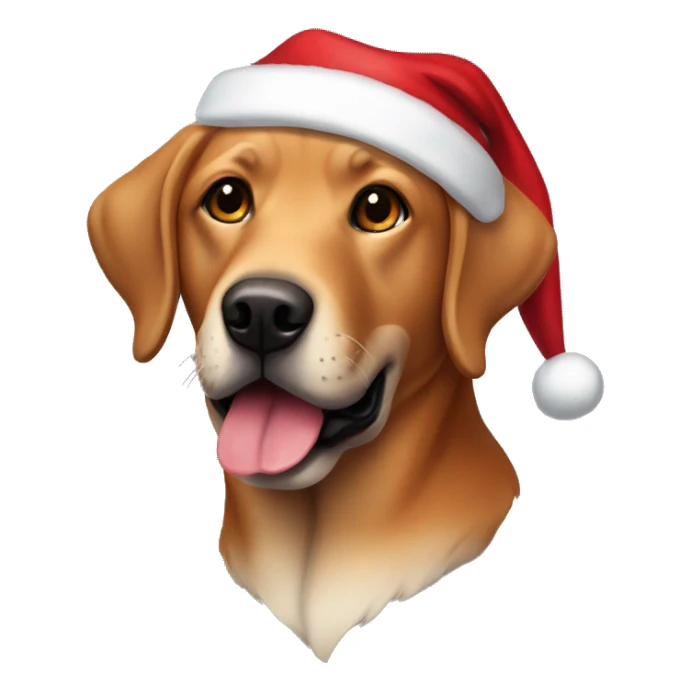 Dark foxred labrador with santa clause hat sticker